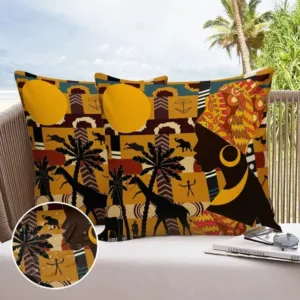 Coussin africain au design traditionnel et coloré
