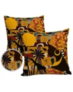 Coussin inspiré du style africain, motifs variés