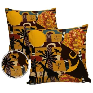 Coussin inspiré du style africain, motifs variés