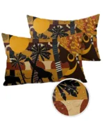 Coussin décoratif aux motifs ethniques africains