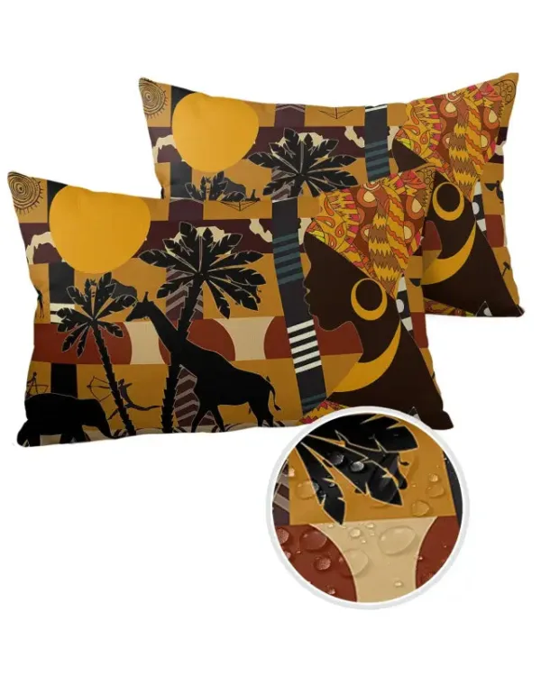 Coussin décoratif aux motifs ethniques africains