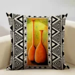 Coussin en tissu africain coloré et artistique