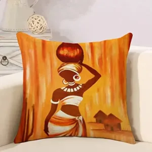 Coussin Wax brodé, design africain élégant
