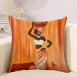 Coussin africain en tissu wax traditionnel
