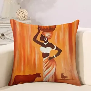 Coussin africain en tissu wax traditionnel