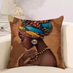 Coussin décoratif africain avec broderie