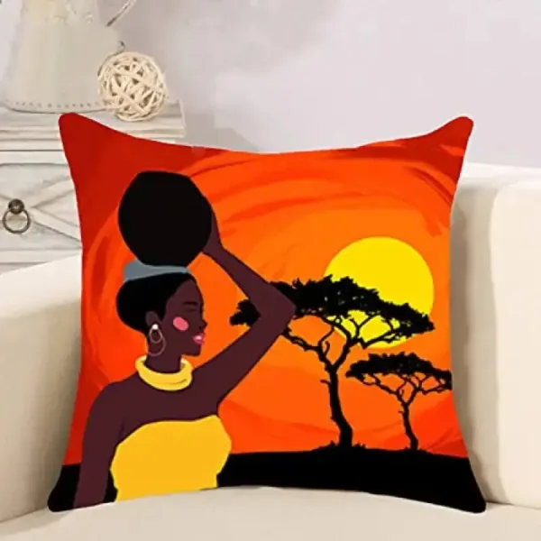 Coussin brodé en wax, style unique et original