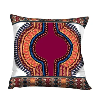 Coussin africain aux motifs colorés et éclatants
