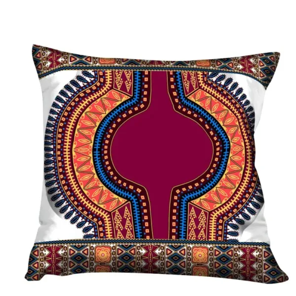 Coussin africain aux motifs colorés et éclatants
