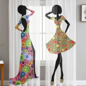 Double rideaux transparents au style africain