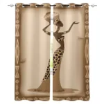 Double rideaux africains occultants en tissu design élégant
