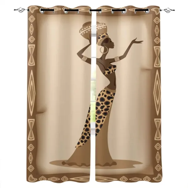 Double rideaux africains occultants en tissu design élégant