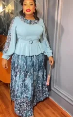 Tenue africaine femme : style vert chic