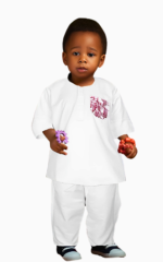Ensemble Africain Enfant Blanc, boubou traditionnel pour enfants