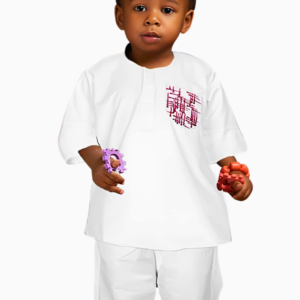 Ensemble Africain Enfant Blanc, boubou traditionnel pour enfants