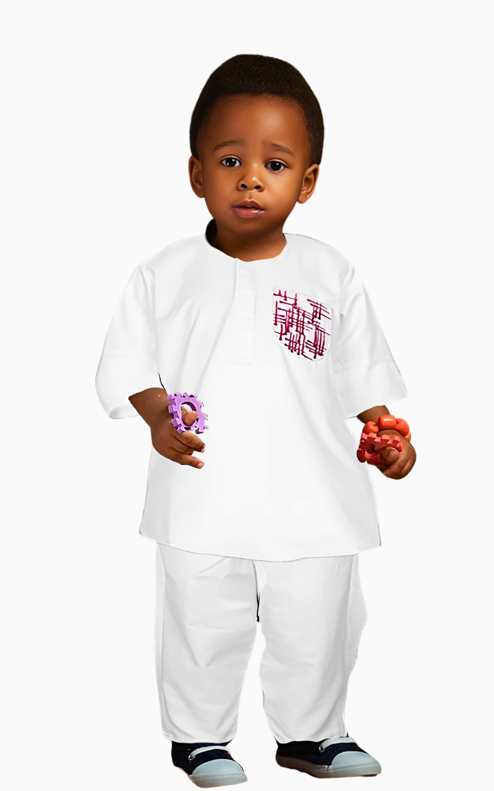 Ensemble Africain Enfant Blanc, boubou traditionnel pour enfants