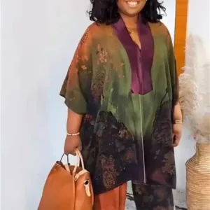 Robe et jupe africaines en tissu traditionnel