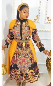 Ensemble Africain Femme 2 Pièces Col Rond