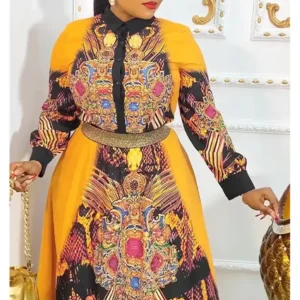 Ensemble Africain Femme 2 Pièces Col Rond
