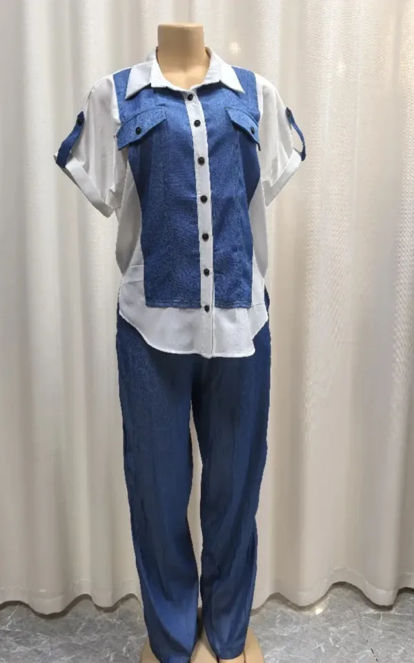 Mode africaine : ensemble en jean féminin moderne
