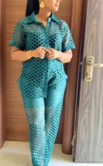 Ensemble Africain féminin en maille, style élégant et moderne