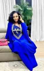 Mode africaine pour femme, haut brodé élégant