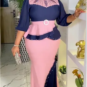 Tenue Africaine Femme en Rouge et Noir