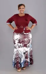 Veste chic et jupe assortie pour femme, style africain
