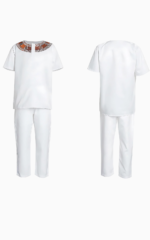 Boubou Africain Enfant en blanc, design traditionnel et élégant