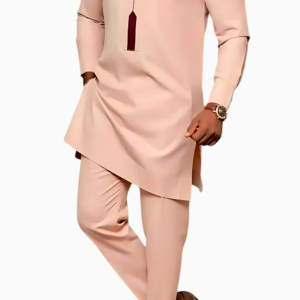 Ensemble Africain Homme Beige Rosé