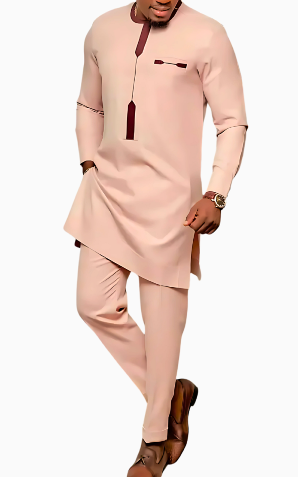 ensemble-africain-homme-beige-rose-1 Ensemble Africain Homme Beige Rosé