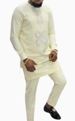 Ensemble Africain Homme Blanc Cassé