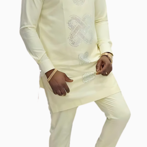 Ensemble Africain Homme Blanc Cassé