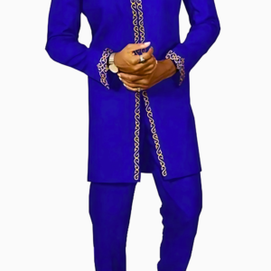 Ensemble Africain Homme Bleu 2 pièces élégant et moderne