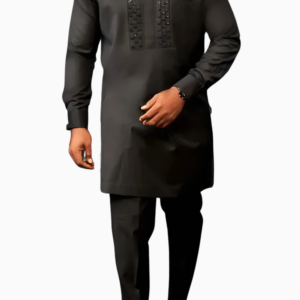 Ensemble Africain Homme Mariage Noir élégant