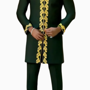Ensemble Africain Noir et Doré pour homme