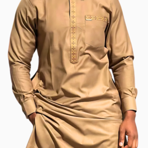 Ensemble Africain Homme Marron Clair