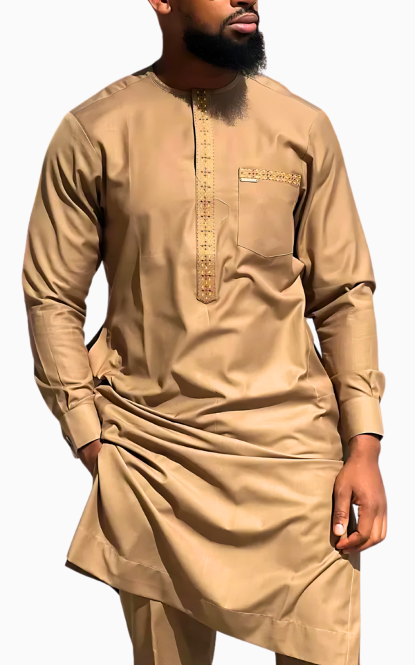 ensemble-africain-homme-marron-clair-1 Ensemble Africain Homme Marron Clair