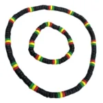 Ensemble Collier Africain Vert Jaune Rouge élégant