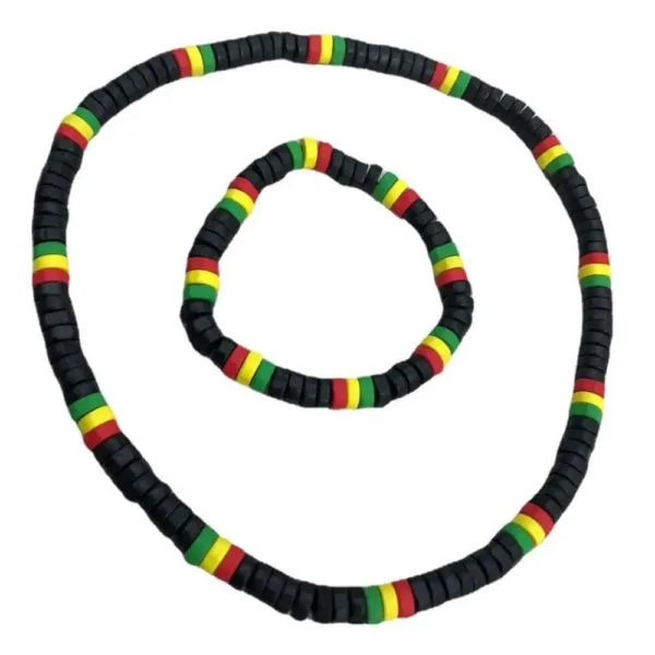 ensemble-collier-vert-jaune-rouge-1 Ensemble Collier Africain Vert Jaune Rouge élégant