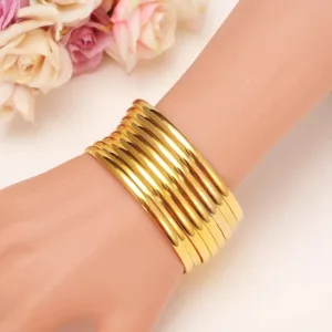 Bracelet Africain en métal doré élégant