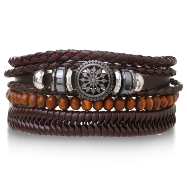 ensemble-de-bracelet-africain-vintage-en-cuir-1 Ensemble de bracelets africains vintage en cuir