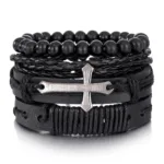 Charmant bracelet en cuir avec motifs artisanaux