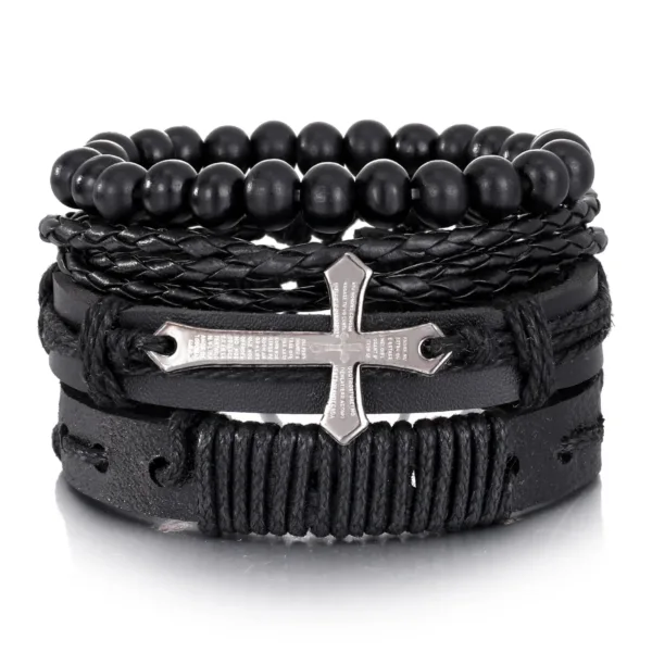 Charmant bracelet en cuir avec motifs artisanaux