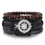 Bracelet en cuir élégant au charme africain