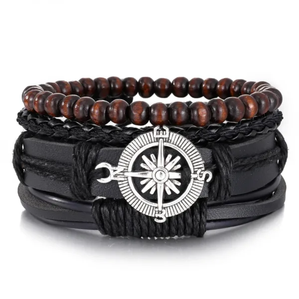 Bracelet en cuir élégant au charme africain