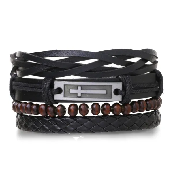 Set de bracelets africains en cuir stylés