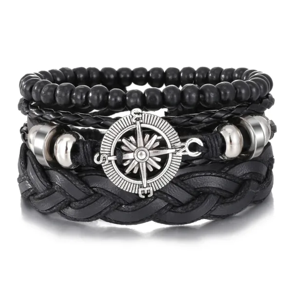Bracelet vintage en cuir avec design ethnique