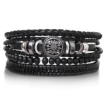 Ensemble chic de bracelets en cuir africain