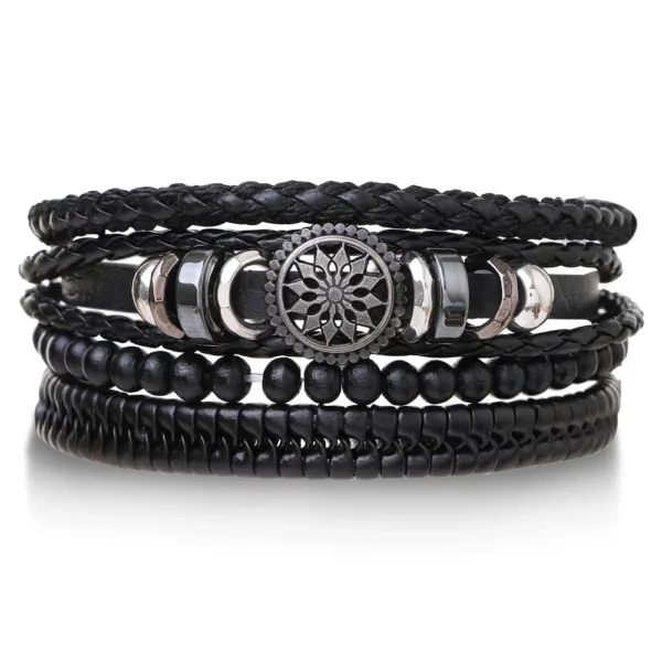 Ensemble chic de bracelets en cuir africain